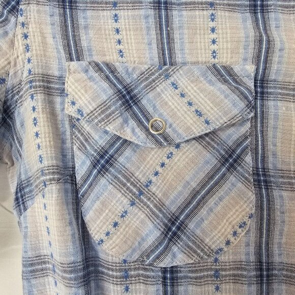 Horny Toad Shirt Dress Womens Small Blue Plaid Button Up Outdoor Belted Tie Knee - Picture 6 of 10